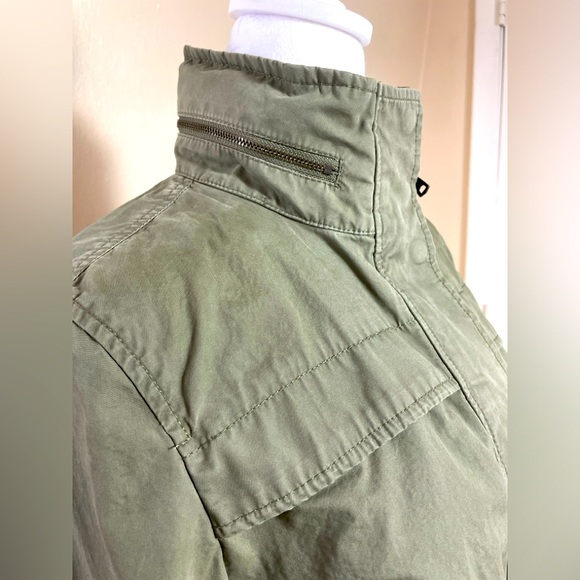 Banana Republic Bomber Jacket Womens sz S Olive Green Packable Hoodie Hipster - Picture 5 of 15